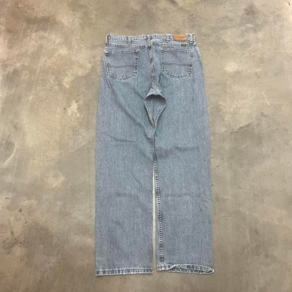 Y2K wrangler relaxed fit western style men's light wash jeans skater‎ baggy 36